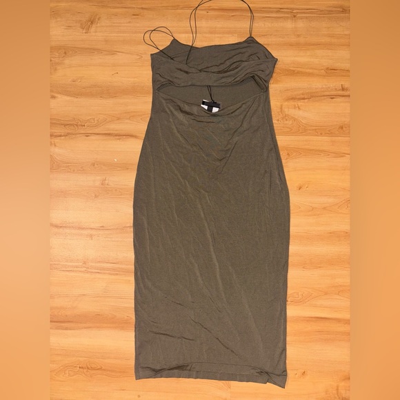 T by Alexander Wang Strappy Dress in Olive Green - Picture 7 of 7